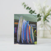 カウアイ州ハナリーの賃貸サーフボード ポストカード (スタンド正面)