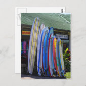 カウアイ州ハナリーの賃貸サーフボード ポストカード (正面/裏面)