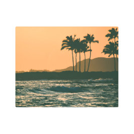 カウアイ海サンセット メタルプリント