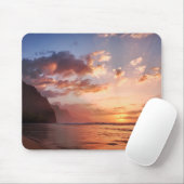 カウアイ海岸沿いのサンセット マウスパッド (マウス)