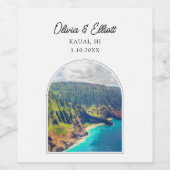 カウアイ結婚のワインラベル ワインラベル (シングルラベル)