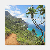 カウアイ – ナパリコースト熱帯風景写真 マグネット (正面)