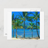 カウアイ ハワイのビーチハンモック ポストカード (正面/裏面)