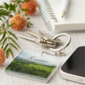 カウアイ、ハワイの風景のシーン キーホルダー (正面右)