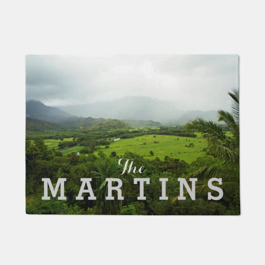 カウアイ、ハワイの風景のシーン ドアマット (正面)