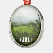カウアイ、ハワイの風景のシーン メタルオーナメント (左)