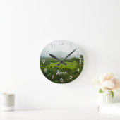 カウアイ、ハワイの風景のシーン ラウンド壁時計 (ホーム)