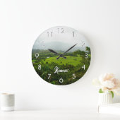 カウアイ、ハワイの風景のシーン ラウンド壁時計 (ホーム)