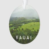 カウアイ、ハワイの風景2写真&文字 オーナメント (正面)