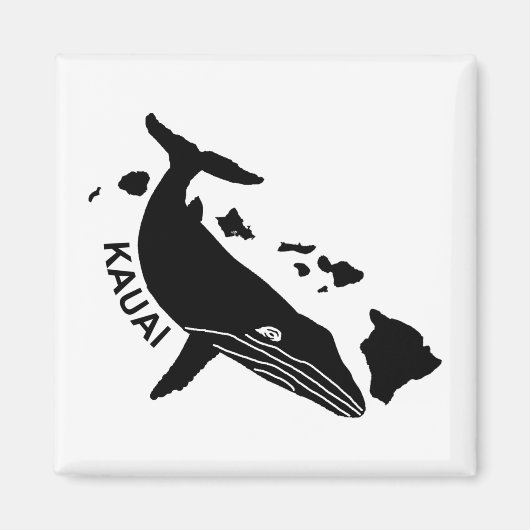カウアイ – ハワイ諸島ハンバック マグネット (正面)