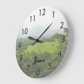 カウアイ、ハワイ風景シーンライト ラージ壁時計 (傾斜)