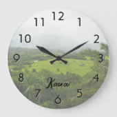カウアイ、ハワイ風景シーンライト ラージ壁時計 (正面)