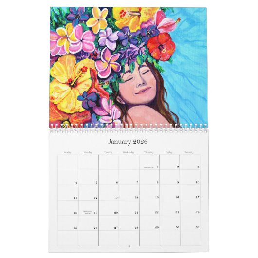 カウアイ・ハワイ・カレンダーの精神 カレンダー (1月 2026)