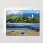 カウアイ、ハワイ、ハナレーベイ、キラウエア ポストカード (正面/裏面)