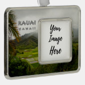 カウアイ・ハワイ・ランドスケープ写真 シルバープレートフレームオーナメント (右)
