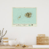 カウアイ–1954年の地図 ポスター (キッチン)