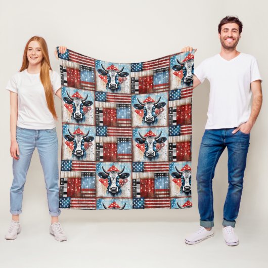 カウアメリカン国旗のフォークアート フリースブランケット (インサイチュ)