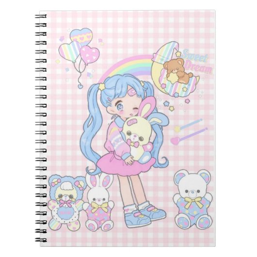 カウイの甘い夢(スパイレールノートパステルカラー) ノートブック (正面)