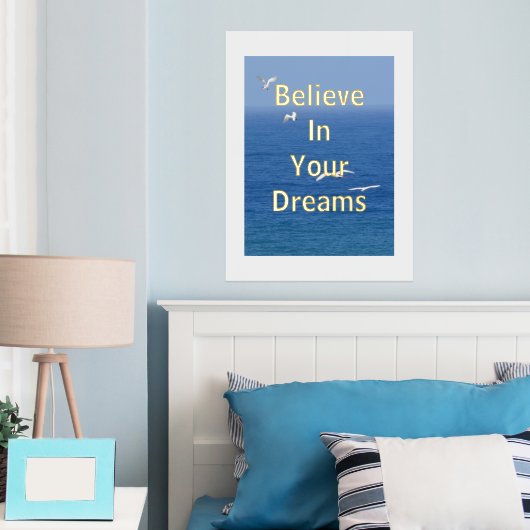 カウイ感動的ー飛んでいる鳥の海 箔ポスター (インサイチュ (寝室))