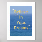 カウイ感動的ー飛んでいる鳥の海 箔ポスター (正面)