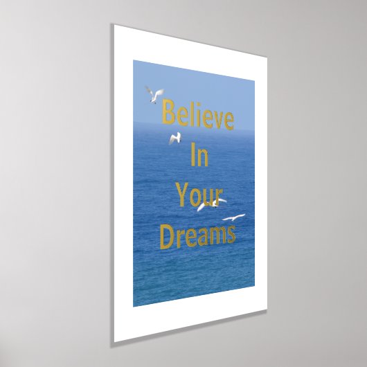 カウイ感動的ー飛んでいる鳥の海 箔ポスター (レイダウン)