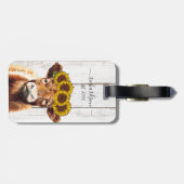 カウウィズサンフラワークラウンファームハウススタイルトートバッグ ラゲッジタグ (裏面横)