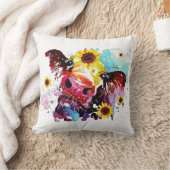 カウウィズサンフラワーズファームハウス装飾用クッション クッション (ブランケット)