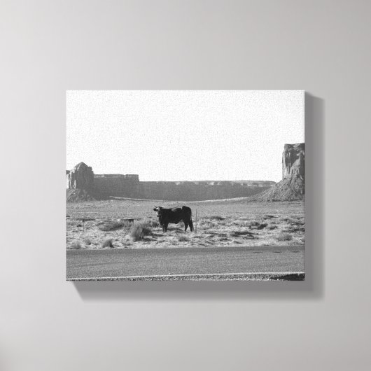 カウオンザロードモニュメントバレー8x10 キャンバスプリント (正面)