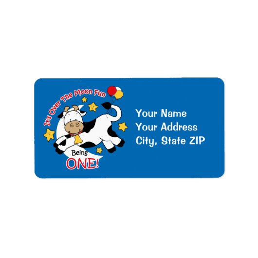 カウオーバームーン1歳の誕生日 ラベル (正面)