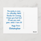 カウオーバー・ムーン2回目の誕生日ありがとう ポストカード (裏面)