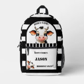 カウカおもしろいイ新学期 プリントバックパック (正面)