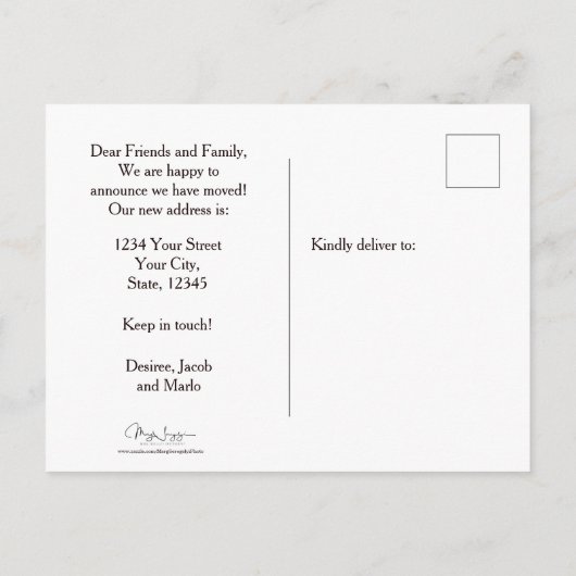 カウカントリー素朴ウエスタンファームムービングカード ポストカード (裏面)