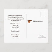 カウカントリー素朴バーンファおもしろいームムービングカード インビテーションポストカード (裏面)