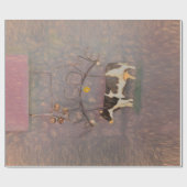 カウカントリ素朴ーウエスタンファームピンクデコパージュ ラッピングペーパー (フラット)