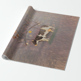 カウカントリ素朴ーウエスタンファームピンクデコパージュ ラッピングペーパー