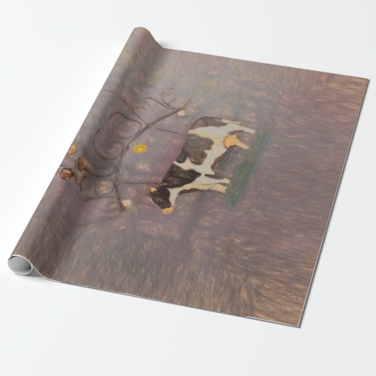 カウカントリ素朴ーウエスタンファームピンクデコパージュ ラッピングペーパー (アンロールド)