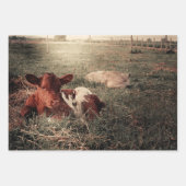 カウカントリ素朴ー農家デコページ ラッピングペーパーシート (正面)