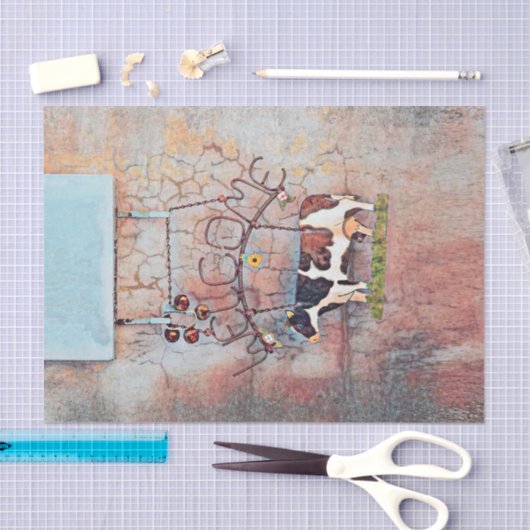 カウカントリ素朴ー・ウェスタン・ファームの切り離し 薄葉紙 (クラフト)