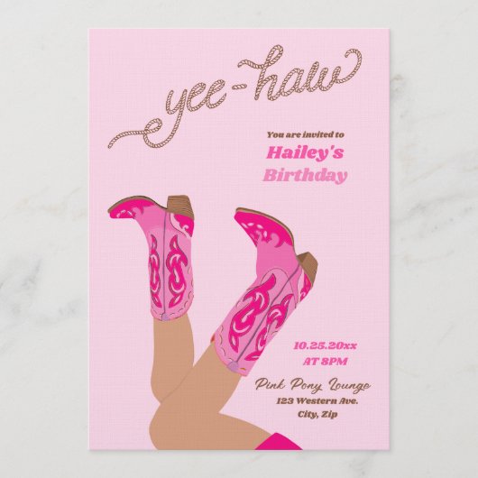 カウガールお誕生日おめでとうヨッシャー！ 招待状 (正面)