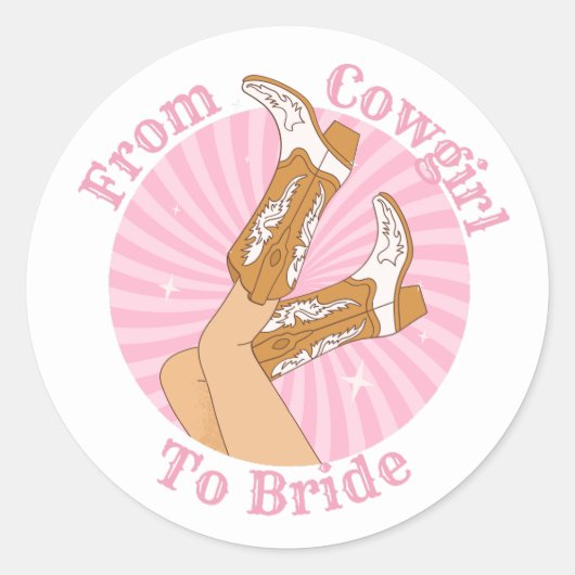 カウガールから花嫁へ プレ花嫁パーティー ラウンドシール (正面)