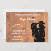 カウガールとカウボーイのレセプション招待状 招待状 (正面)