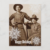 カウガールとスノーフレークのホリデーウィッシュ シーズンポストカード (正面)