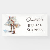 カウガールとブーツのウェスタン ブライズ シャワー バナー 横断幕 (横)