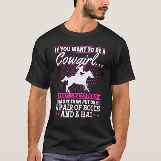 カウガールになりたいなら馬のバレルレーシング1 Tシャツ (正面)