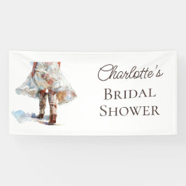 カウガールのウェスタン ブライダルシャワーバナー 横断幕