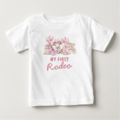 カウガールのファースト・ロデオ バースデー ベビーTシャツ (正面)