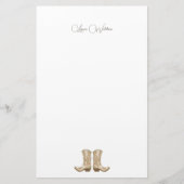 カウガールのブーツ カントリー便箋セット 便箋 (正面)