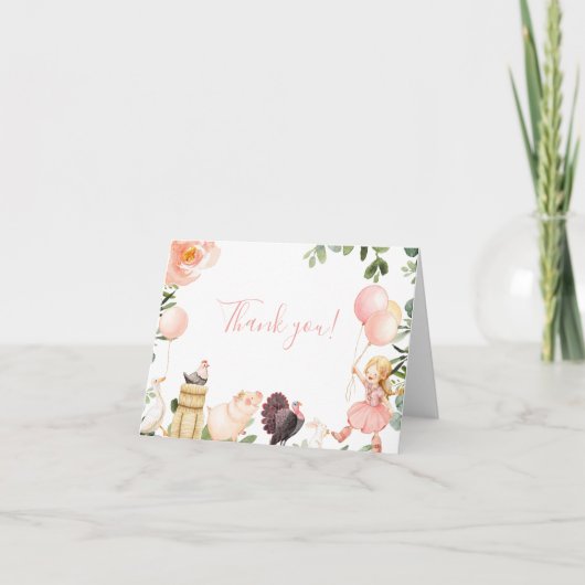 カウガールの感謝カード サンキューカード (正面)