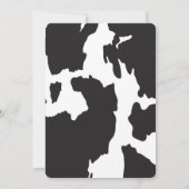 カウガールの誕生日招待状 ブラック レッド 牛柄 招待状 (裏面)