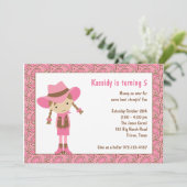 カウガールの誕生日招待状 招待状 (スタンド正面)